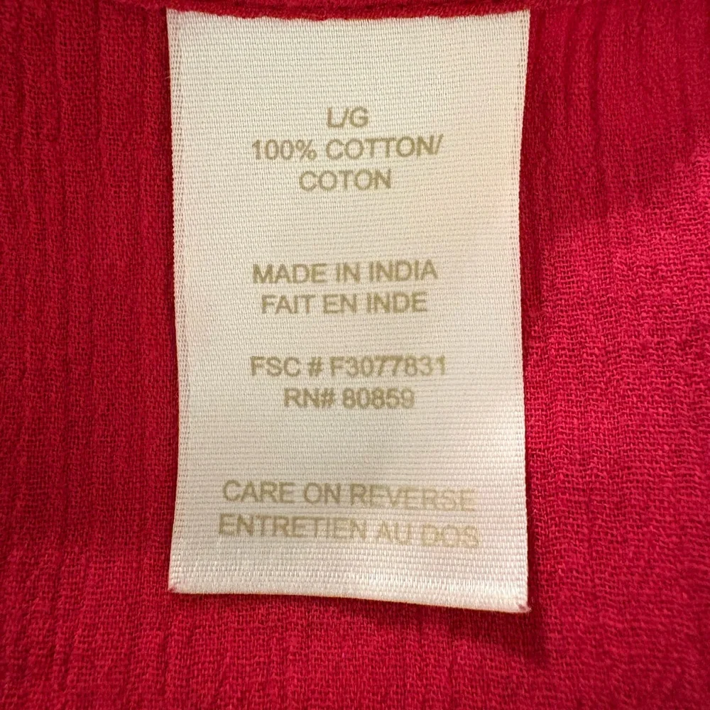 Pinkish Embroidered Boho Tunic with Fringe Size L - Picture 11 of 13